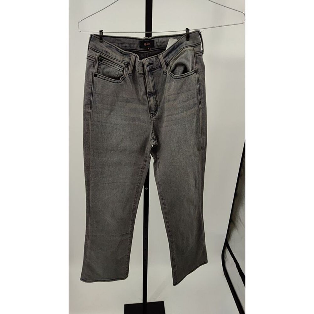 Quince Women Luna Stretch Slim Straight Jeans Gray Pants 28